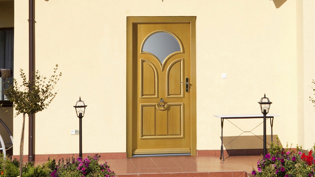 Ușă de exterior din lemn Titana cu sticlă satinată - Kulttur București