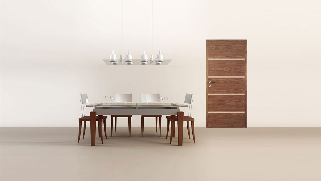 Ușă de interior din lemn stratificat și furnir natural Beryll F