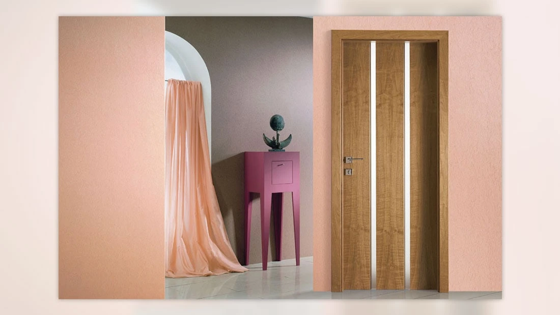 Ușă de interior din lemn stratificat cu sticlă securizata Flourit