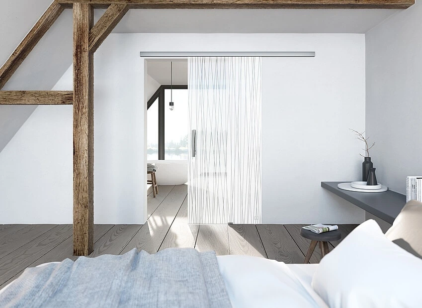 Ușă glisantă din sticlă securizată, model Jette Rutil