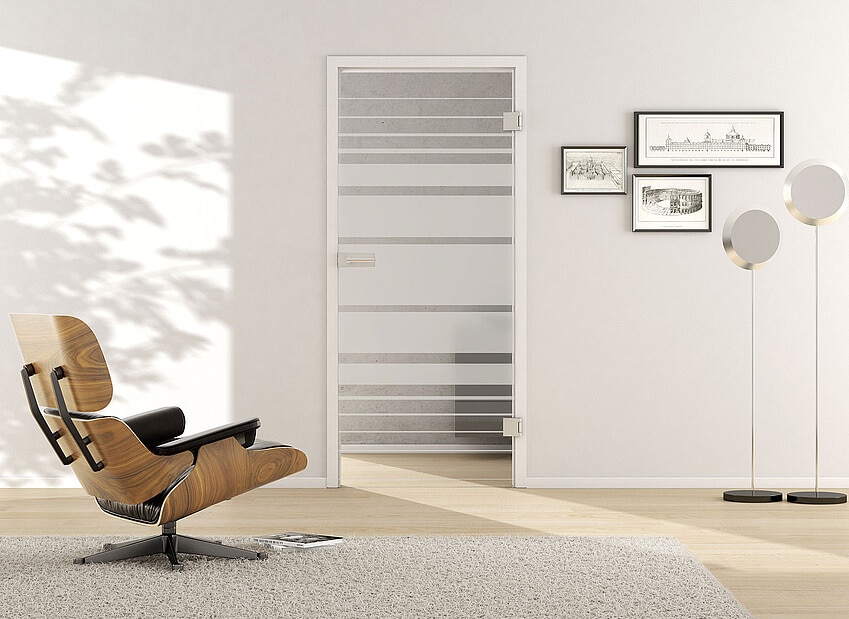 Usa de interior din sticla securizata model Lines Rising 509