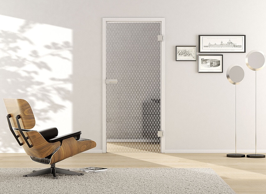 Usa de interior din sticla laminata, securizata, model Rhombic 568